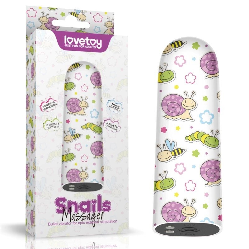 Компактний вібратор для клітора з принтом Lovetoy Rechargeable Snails Massager Talla від компанії TALLA - фото 1