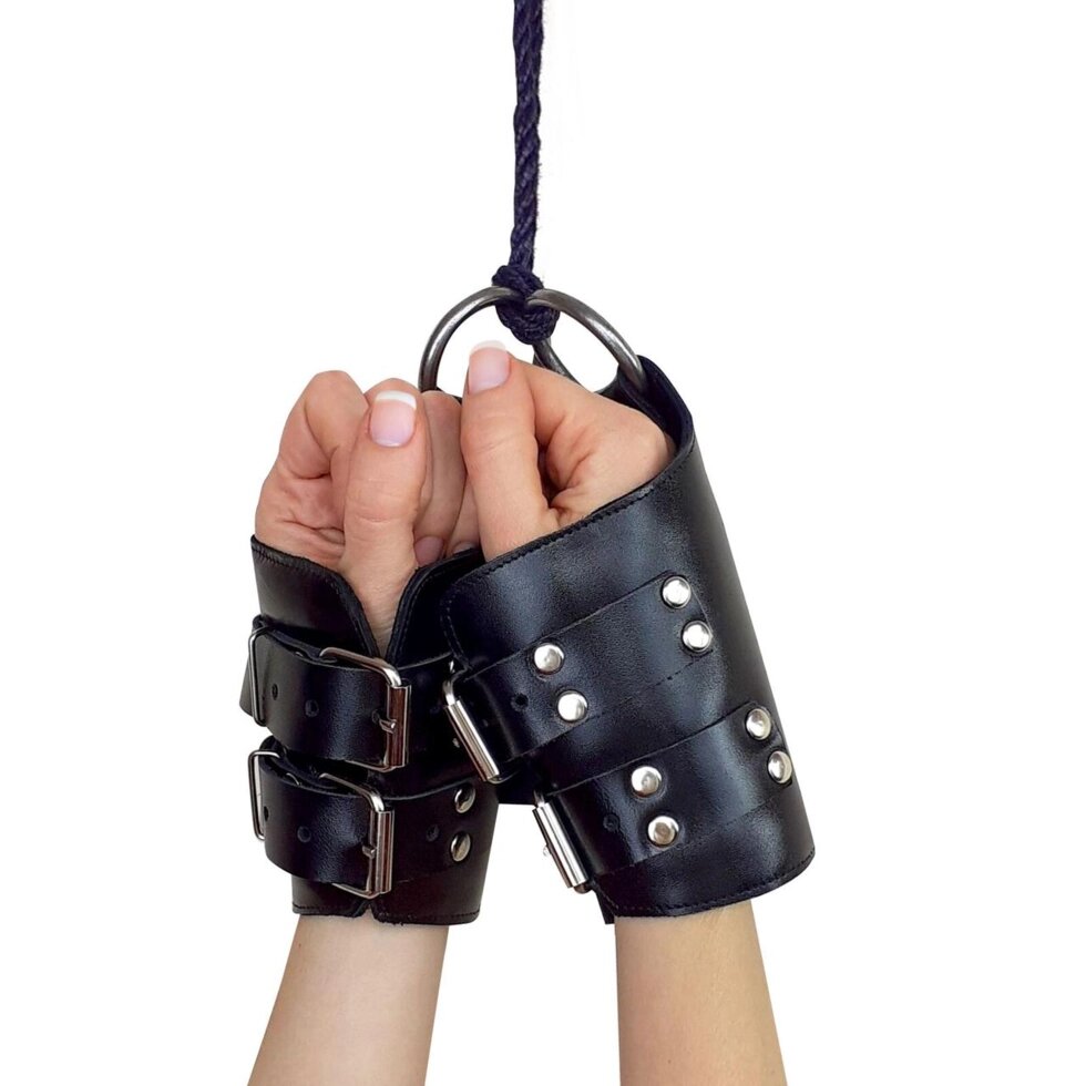 Манжети для підвішування за руки шкіряні чорні Art of Sex Kinky hand Cuffs For Suspension Talla від компанії TALLA - фото 1