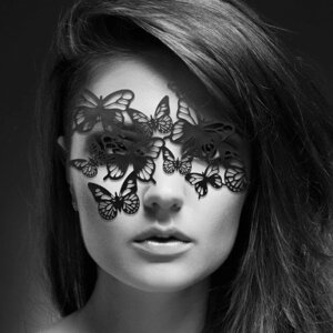 Маска-метелики на очі на стікерах для БДСМ SYBILLE Bijoux Indiscrets чорний Talla