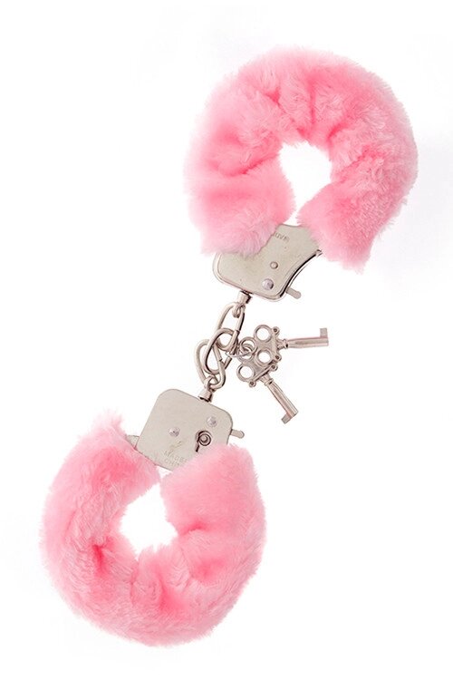 Наручники для сексу металеві з рожевим хутром Metal Handcuff with Plush Talla від компанії TALLA - фото 1