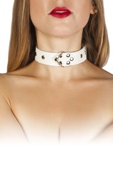 Нашийник БДСМ Шкіряний білий Leather Restraints Collar TALLA від компанії TALLA - фото 1