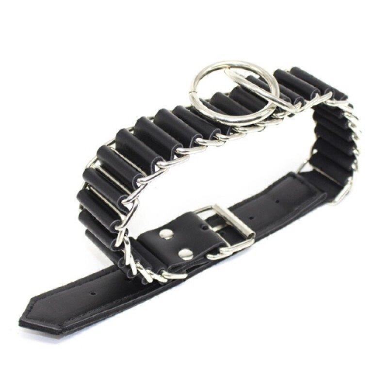 Нашийник з кільцем Bondage Slave Leather Collar чорний Talla від компанії TALLA - фото 1