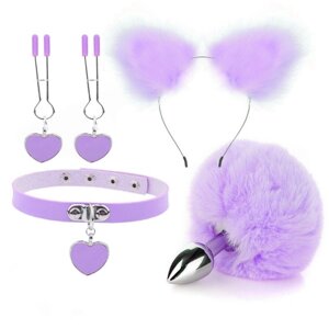 Ніжний комплект для ігор БДСМ Fur Sexy Kit фіолетовий Talla