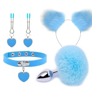Ніжний комплект для ігор БДСМ Fur Sexy Kit блакитний Talla