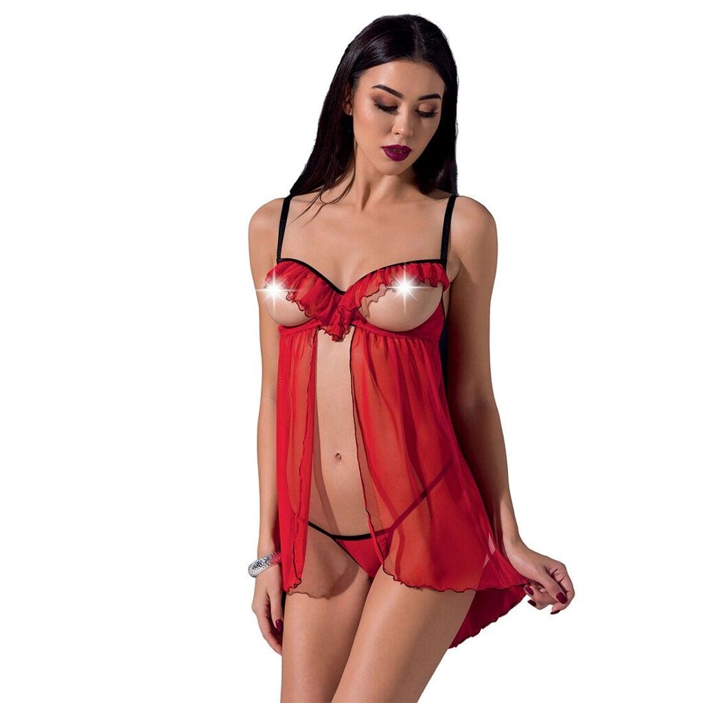 Пеньюар еротичний червоний CHERRY CHEMISE L / XL Passion Exclusive Talla від компанії TALLA - фото 1