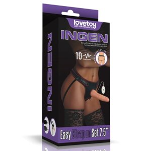 Вібро страпон на трусиках Lovetoy Easy Strapon 19см Talla