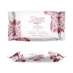 Жіночі очищувальні Серветки для тіла та обличчя Desire by Swiss Navy Feminine Wipes 25 шт Talla