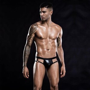 Лакові чоловічі труси з відкритою попкою Talla