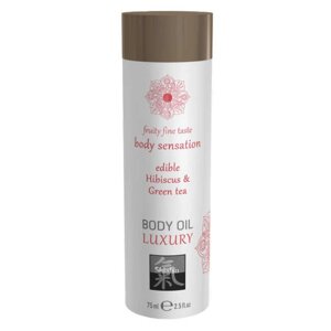 Їстівна олія для тіла смак Гібіскус та Зелений Чай SHIATSU 75 мл Talla