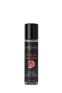 Їстівний лубрикант Водний зі смаком кавуна WICKED AQUA WATERMELON FLAVORED 30ML Talla