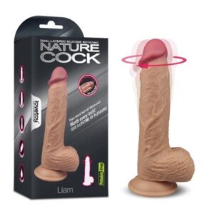 Обертовий двошаровий фалоімітатор реалістичний з присоскою Lovetoy Dildo Liam Talla