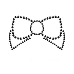 Стікіні на груди зі стразами Mi Mi Bow Bijoux Indiscrets чорний Talla