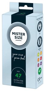 Презервативи Mister Size 47 mm (мм) 10 штук Містер Сайз Talla