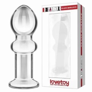 Анальна пробка скляна прозорого кольору Lovetoy Romance довжина 115 мм Talla