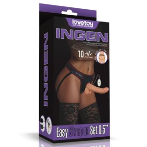 Вібро страпон на трусиках Lovetoy Easy Strapon 22см Talla