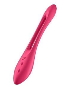 Вібромасажер силіконовий універсальний для пар бордовий Satisfyer Elastic Joy Talla