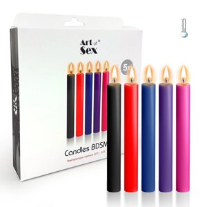 Набір воскових свічок низькотемпературні, тонкі Art of Sex Thin 10 см 5 шт Talla
