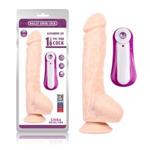 Тілесний реалістичний вібратор з пультом керування Alexander Lee 10 Vibrating Dildo Talla