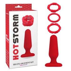 Силіконовий набір секс іграшок для двох червоний CHISA Hotstorm-His Enlargement Kit Talla