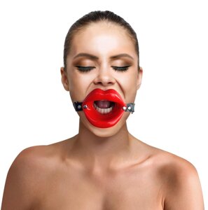 Кляп в рот Розширювач у формі губ на ремінці, натуральна шкіра Art of Sex Gag Lips Talla