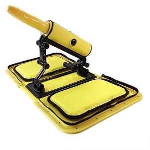 Портативна секс машина з фалоімітатором у стильному саквояжі жовтого кольору Zslx Talla