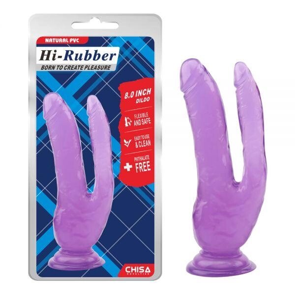 Подвійний фалос на присоску Inch Dildo-Purple фіолетовий Talla від компанії TALLA - фото 1