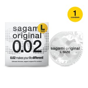 Поліуретановий презерватив Sagami Original тонкі 0,02 1 шт розмір L Talla