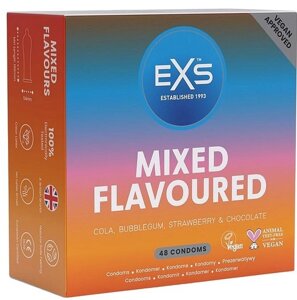 Презервативи із латексу зі смаком Шоколаду Полуниці Жуйки Коли EXS VMixed Flavour 48 штук Talla