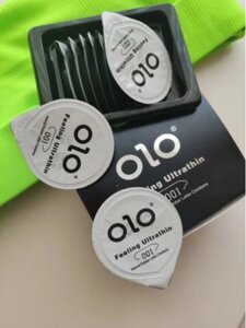 Презервативи OLO чорні з гіалуроновою змазкою 10 шт Talla