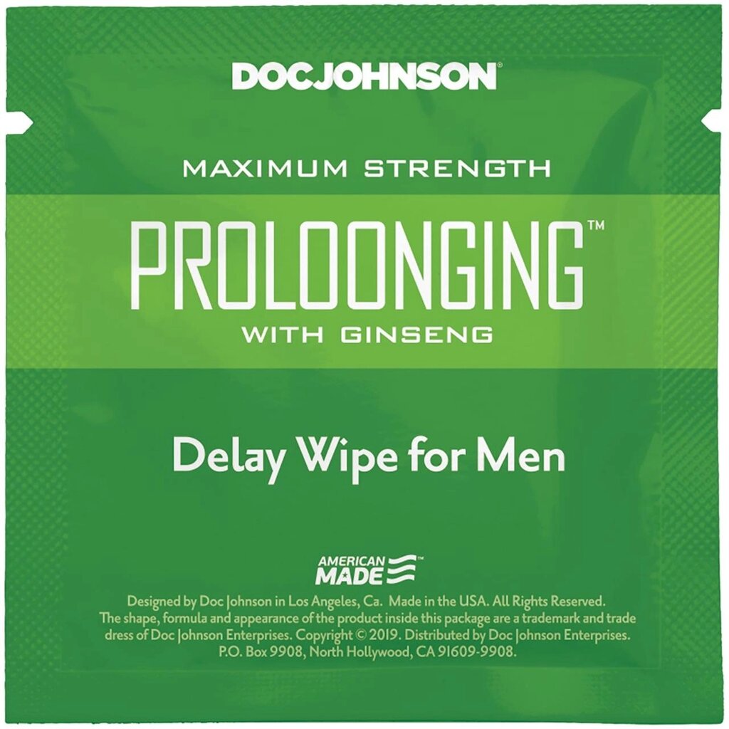 Пролонгувальна серветка з екстрактом женьшеню Doc Johnson Delay Wipe For Men від компанії TALLA - фото 1