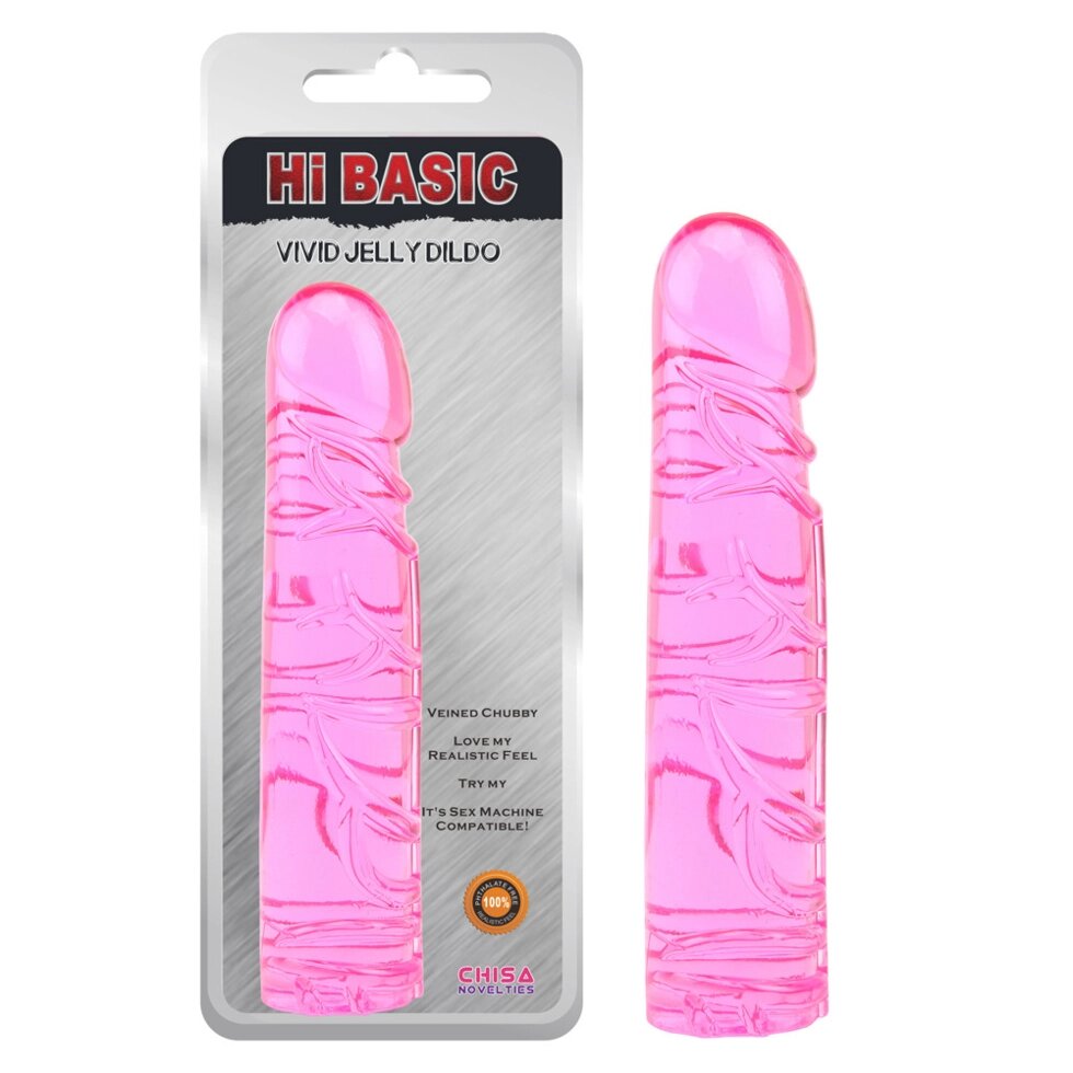 Рельєфний гнучкий фалоімітатор рожевого кольору CHISA HI-BASIC VIVID JELLY DILDO Talla від компанії TALLA - фото 1