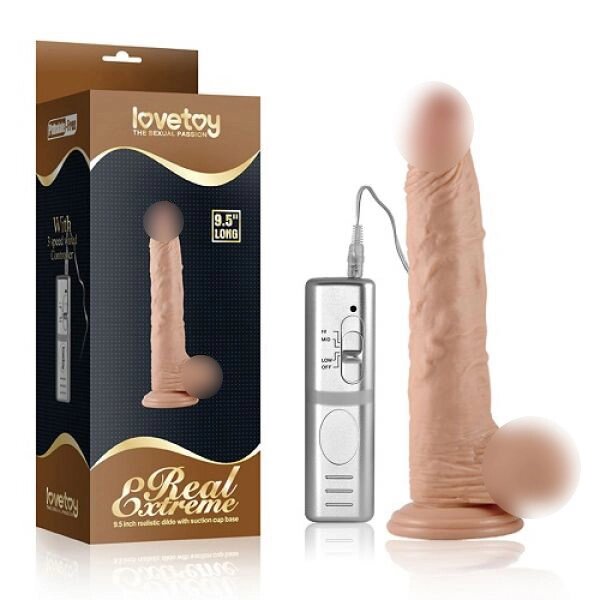 Рельєфний вібратор реалістик на присоску lovetoy Real Extreme 24 см TALLA від компанії TALLA - фото 1