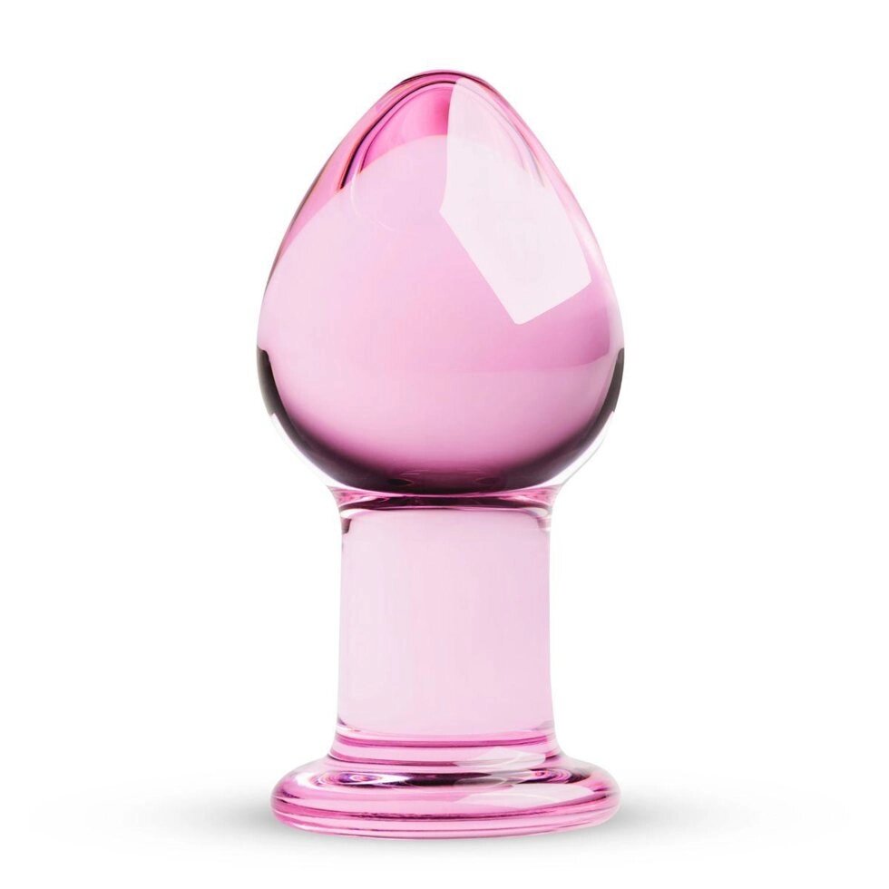 Рожева анальна пробка зі скла з функцією нагрівання Gildo Pink Glass buttplug No 27 Talla від компанії TALLA - фото 1