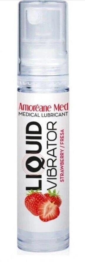 Стимулюючий лубрикант рідкий вібратор зі смаком полуниці Amoreane Med: Liquid vibrato 10 мл Talla від компанії TALLA - фото 1