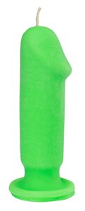 Свеча LOVE FLAME - dildo S green fluor, CPS04-GREEN talla