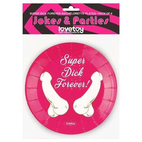 Тарілки для дівич-вечора або секс вечірки Super Dick Forever Bachelorette Paper Plates 6 шт Talla від компанії TALLA - фото 1