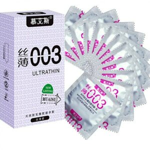 Ультратонкі презервативи 0,03 мм з мастилом Muaisi Silver 12 шт Talla