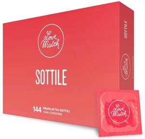 Ультратонкі презервативи прозорого кольору Love Match Sottile 144 штуки Talla