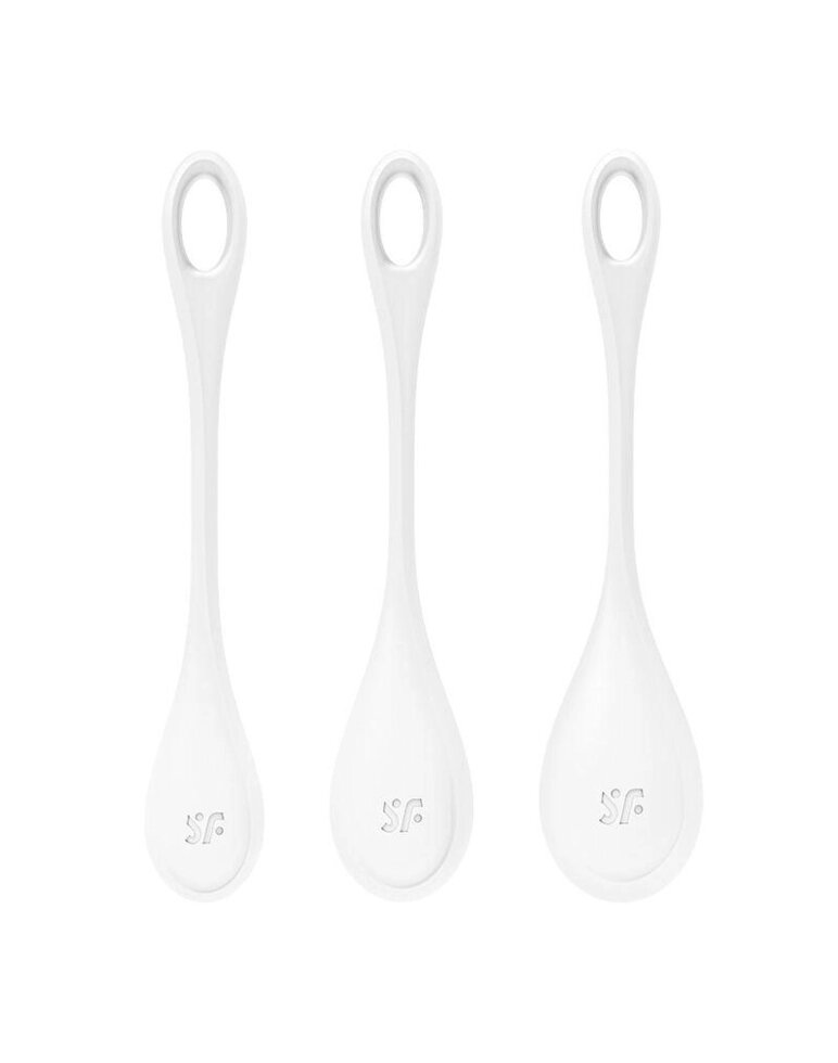 Вагінальні кульки 3 штуки білого кольору Satisfyer Yoni Power 1 Talla від компанії TALLA - фото 1