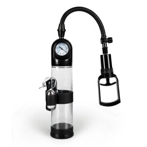 Вакуумна помпа для збільшення члена з вібрацією Powerpump MASTER Vibrating Black & Clear Talla