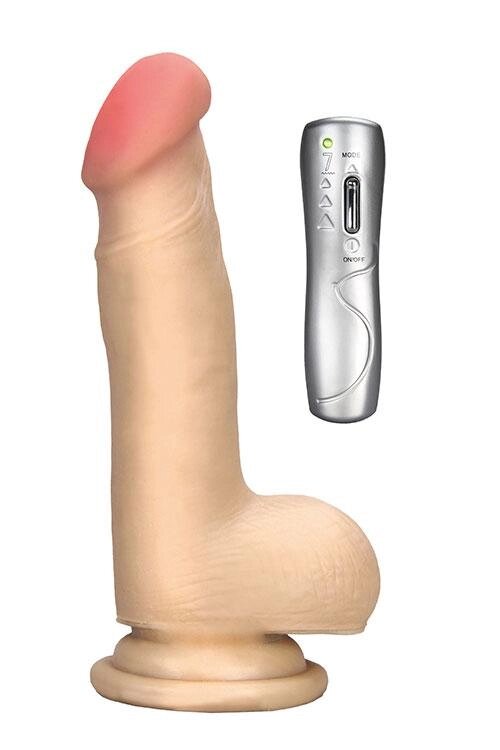 Вібромасажер ділдо на присоску реалістичний тілесного кольору FleshX 6.5 Vibrator Talla від компанії TALLA - фото 1