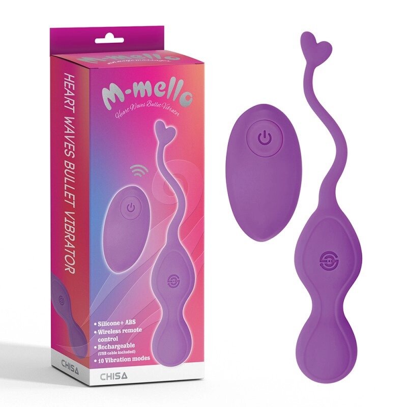 Віброяйце з хвостиком фіолетового кольору Chisa Heart Waves Bullet Vibrator Talla від компанії TALLA - фото 1