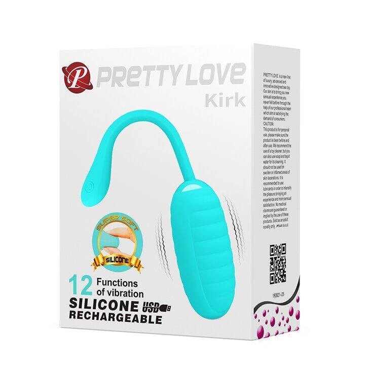 Віброяйце з рельєфом Pretty Love Kirk BI-014654 Світло-бірюзовий Talla від компанії TALLA - фото 1