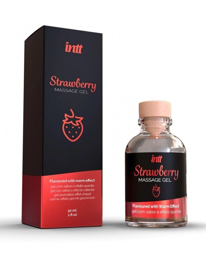 Збудливий гель для еротичного масажу їстівний з ароматом полуниці Intt Strawberry 30 мл Talla від компанії TALLA - фото 1