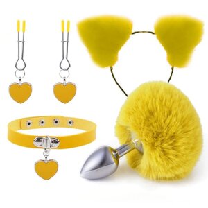 Жовтий ніжний комплект БДСМ Fur Sexy Kit Talla
