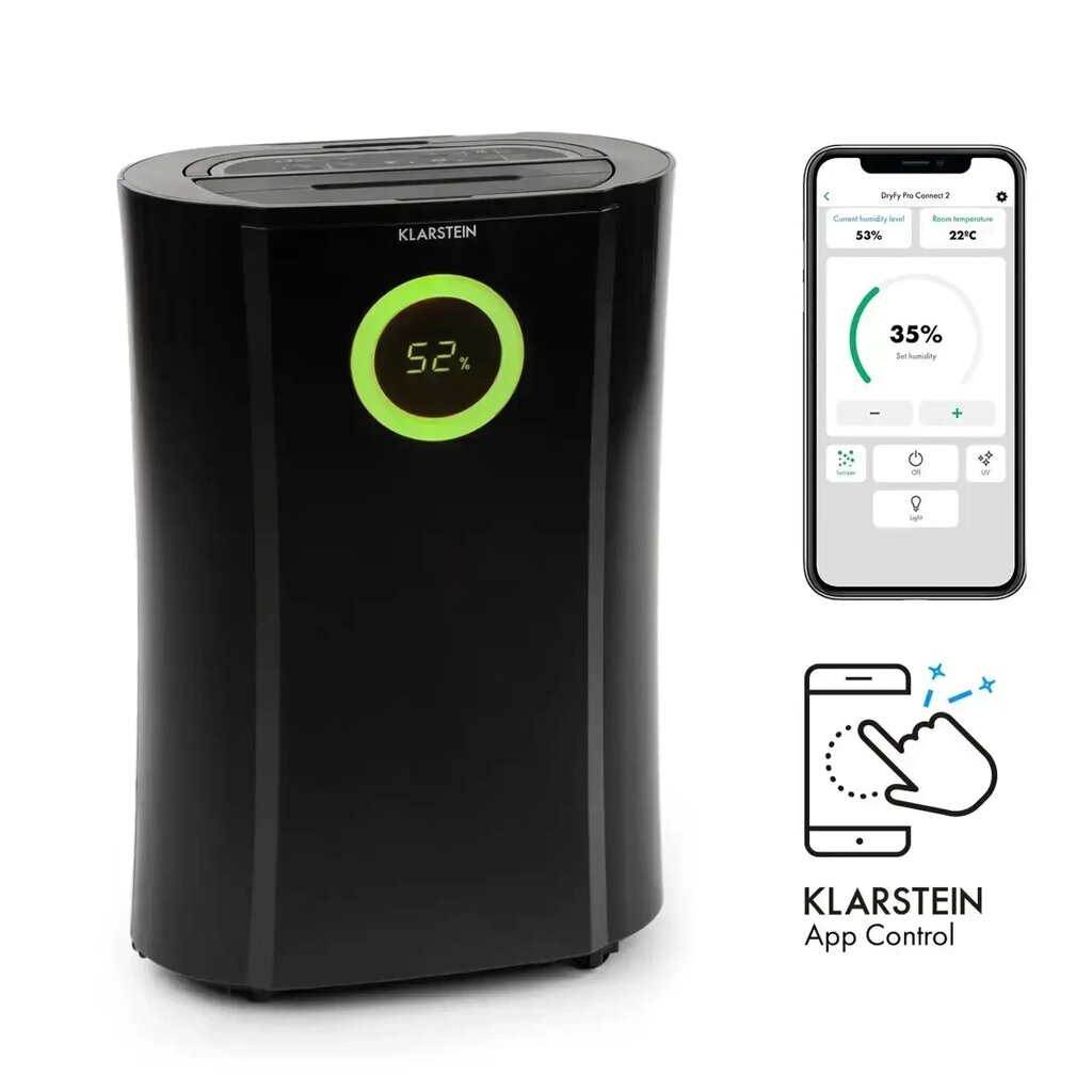 Осушувач повітря Klarstein DryFy Pro Connect WiFi компресійний 20 л/д 20 м2 370 Вт ( 10034118 ) від компанії Tech House - фото 1