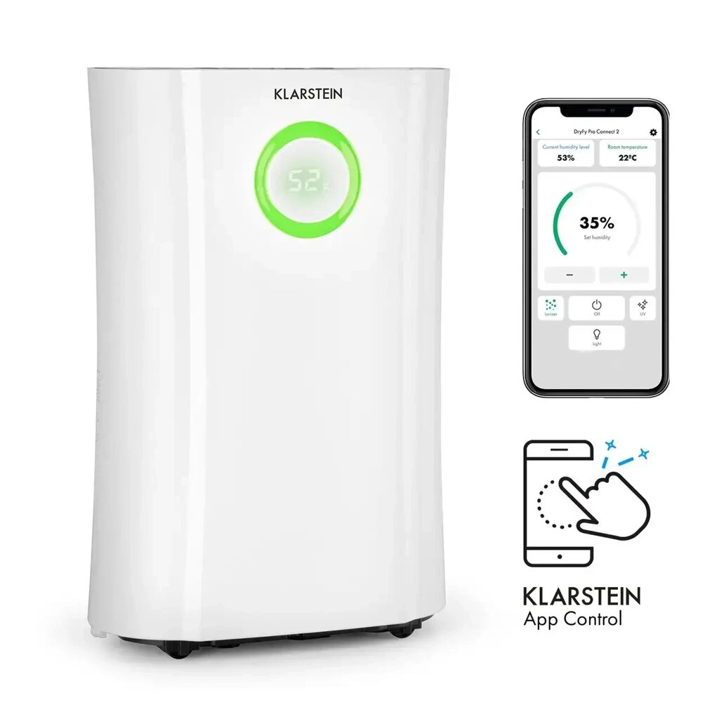 Осушувач повітря Klarstein DryFy Pro Connect WiFi компресійний 20 л/д 20 м2 370 Вт ( 10034119 ) від компанії Tech House - фото 1