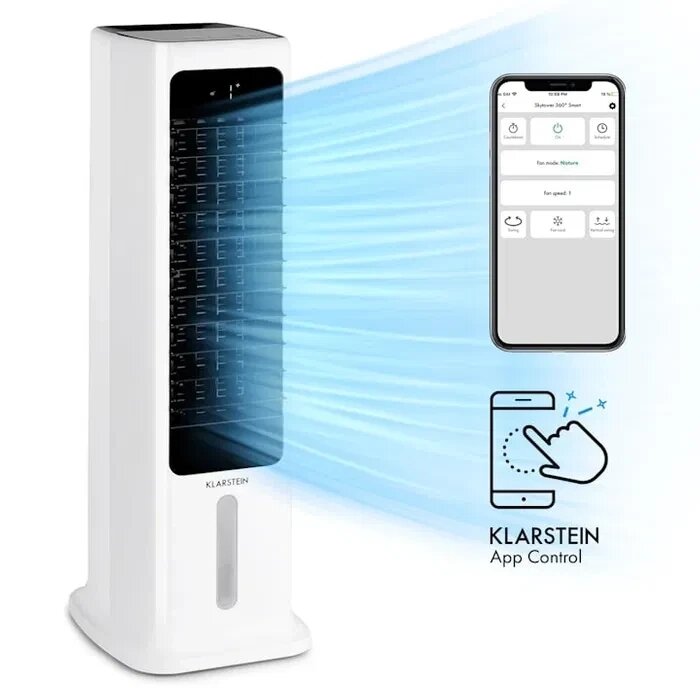 Повітроохолоджувач Klarstein Skytower 360° Smart 4-в-1 з вбудованою функцією Wi-Fi (10035818) від компанії Tech House - фото 1