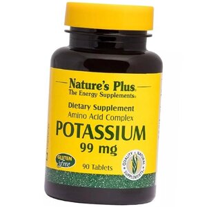 Калій з Амінокислотним Комплексом Potassium 99 Nature's Plus 90таб (36375175) D3-2025