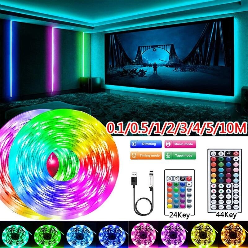 0,5 М, 1 м, 2 м, 3 м, 4 м, 5 м, 10 м, 20 м, світлодіодна стрічка RGB 5050 SMD, гнучка стрічка, діодне світло для від компанії greencard - фото 1